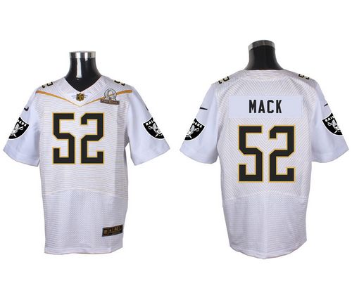 Nike Raiders #52 Khalil Mack White 2016 Pro Bowl Men's Stitched NFL Elite Jersey - Click Image to Close